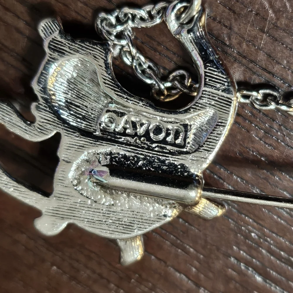 Avon Silver Teapot and Teacup Brooch